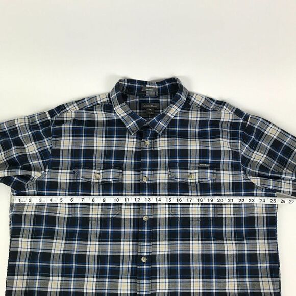 Eddie Bauer Button Up Shirt Men's XL Plaid Short Sleeve 100% Cotton Classic Fit - Picture 5 of 9